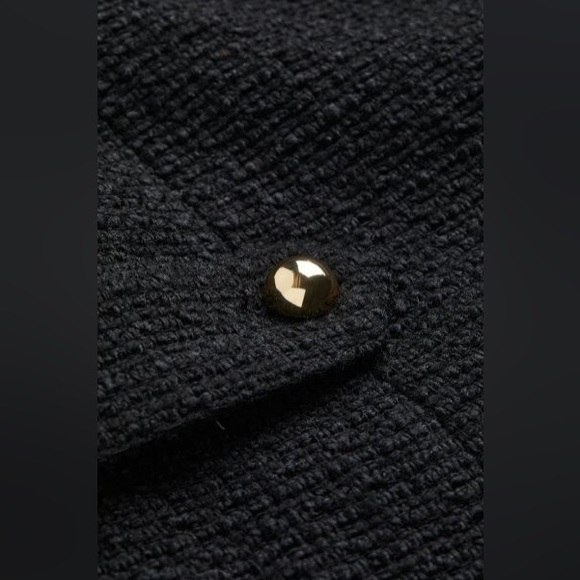 Black and Gold Tweed Style Bouclé Dress - Picture 2 of 4